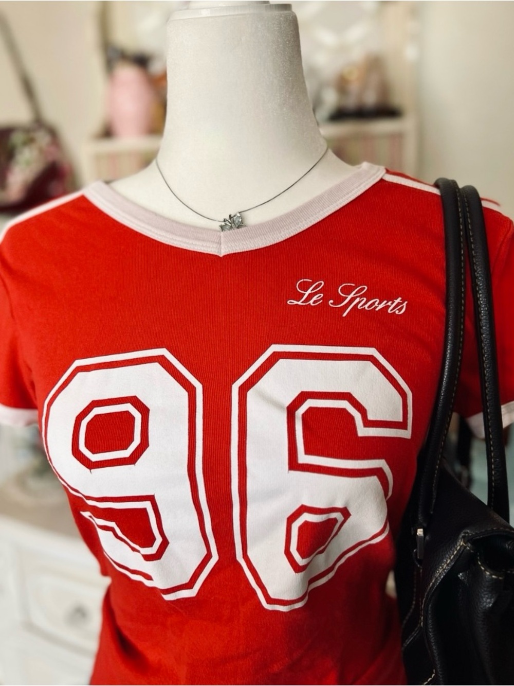 Red '96' Short Sleeve Ringer Tee - Picture 2 of 4